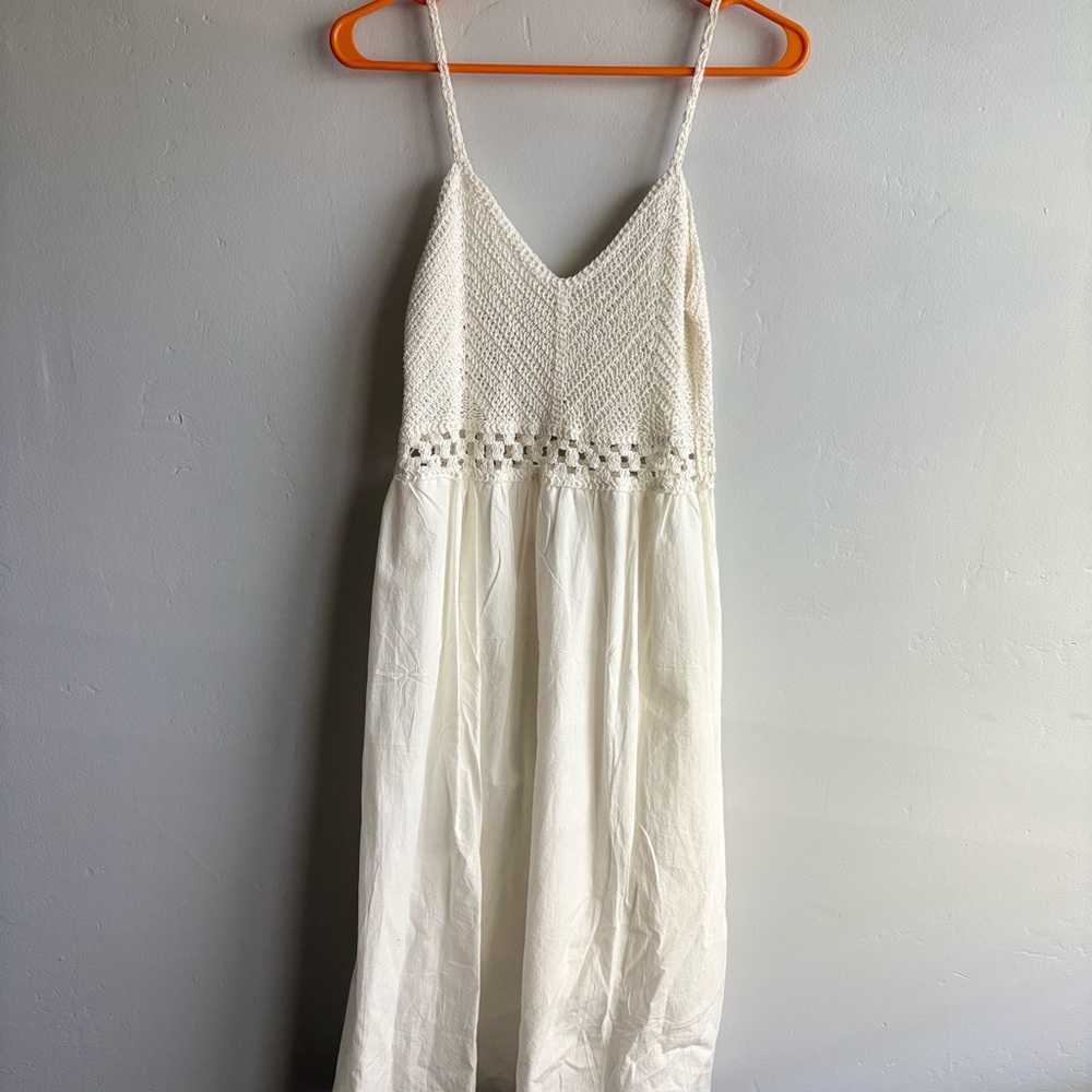 Free People Cream Spaghetti Strap Maxi Dress